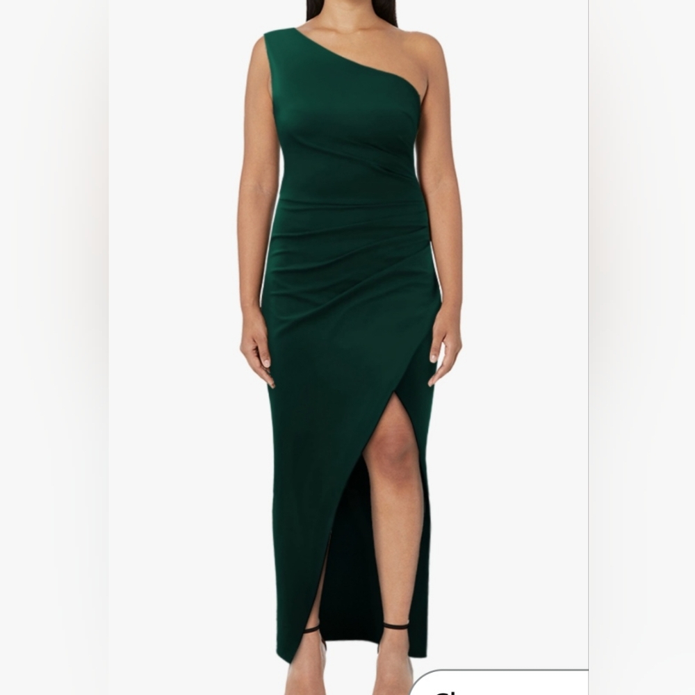 Sarin Mathews Sleeveless One Shoulder Long Dress With Slit Women's Size M (8-10)